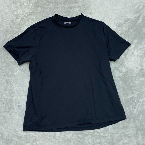 Calvin Klein Black Short Sleeve Mens T-Shirt Size A Crew Neck Cotton a1104 - Picture 1 of 7